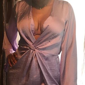 Lavender satin dress